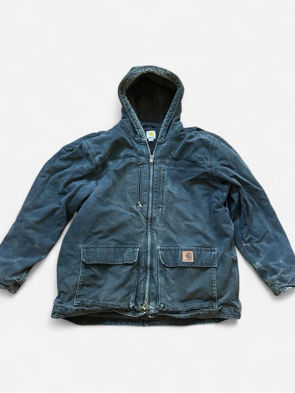 Carhartt XL Charcoal Hooded Jacket with Fleece Lining